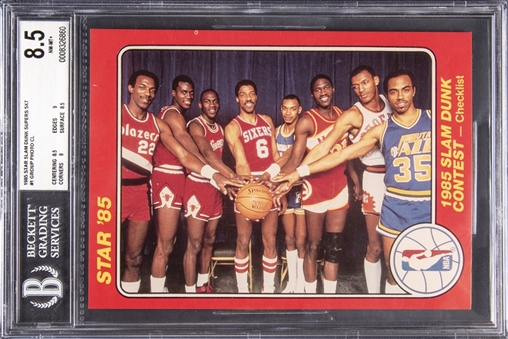 1985 Star Slam Dunk Supers #1 Group Photo Including Michael Jordan, Julius Erving & Dominique Wilkins - BGS NM-MT+ 8.5
